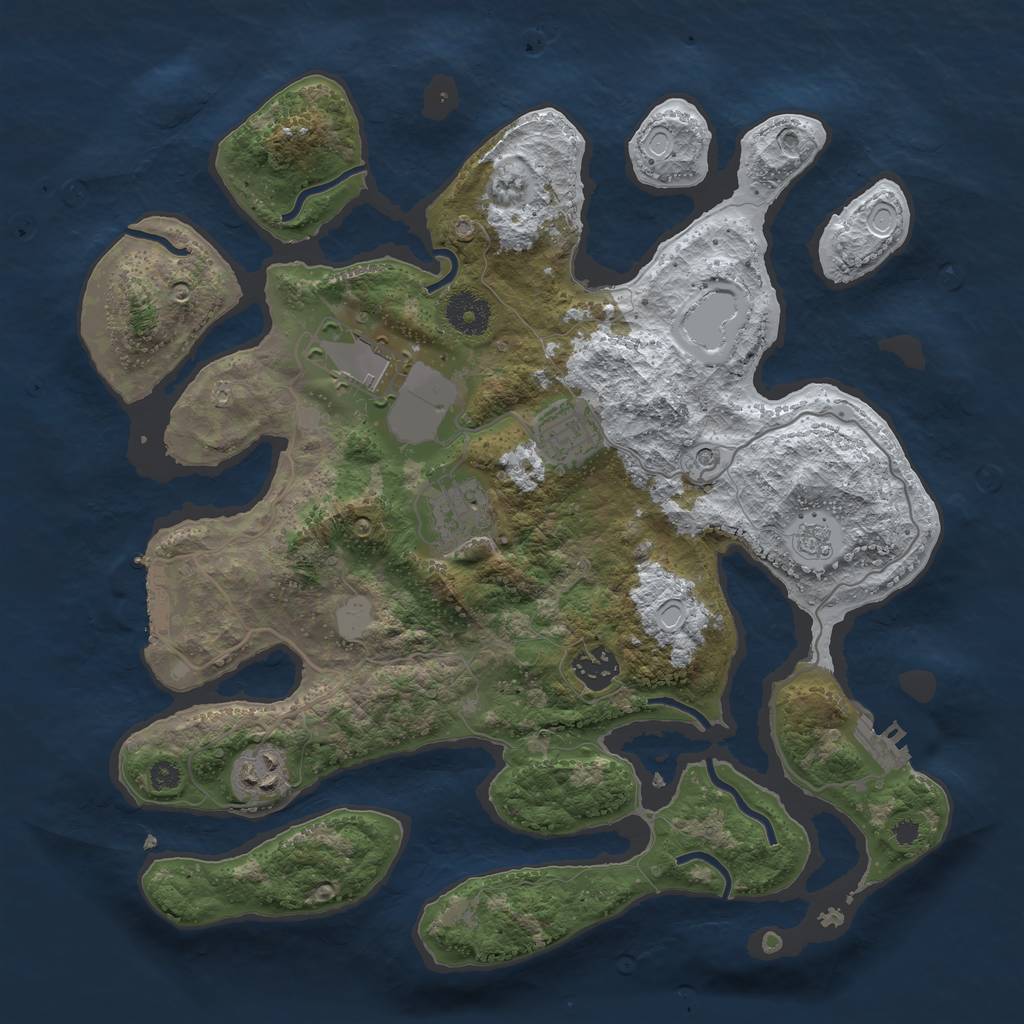 Rust Map: Procedural Map, Size: 3500, Seed: 1447834, 14 Monuments