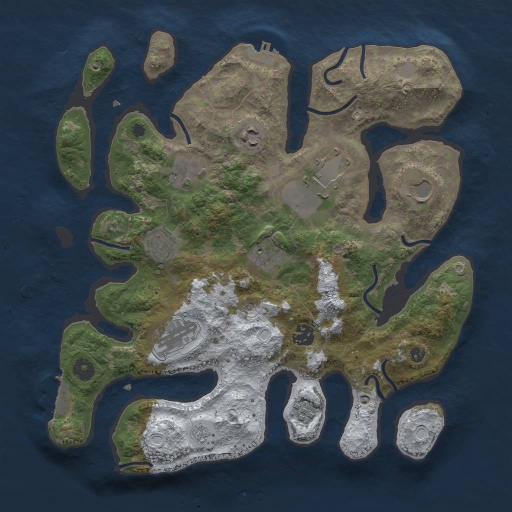 Rust Map: Procedural Map, Size: 3500, Seed: 2926309, 18 Monuments