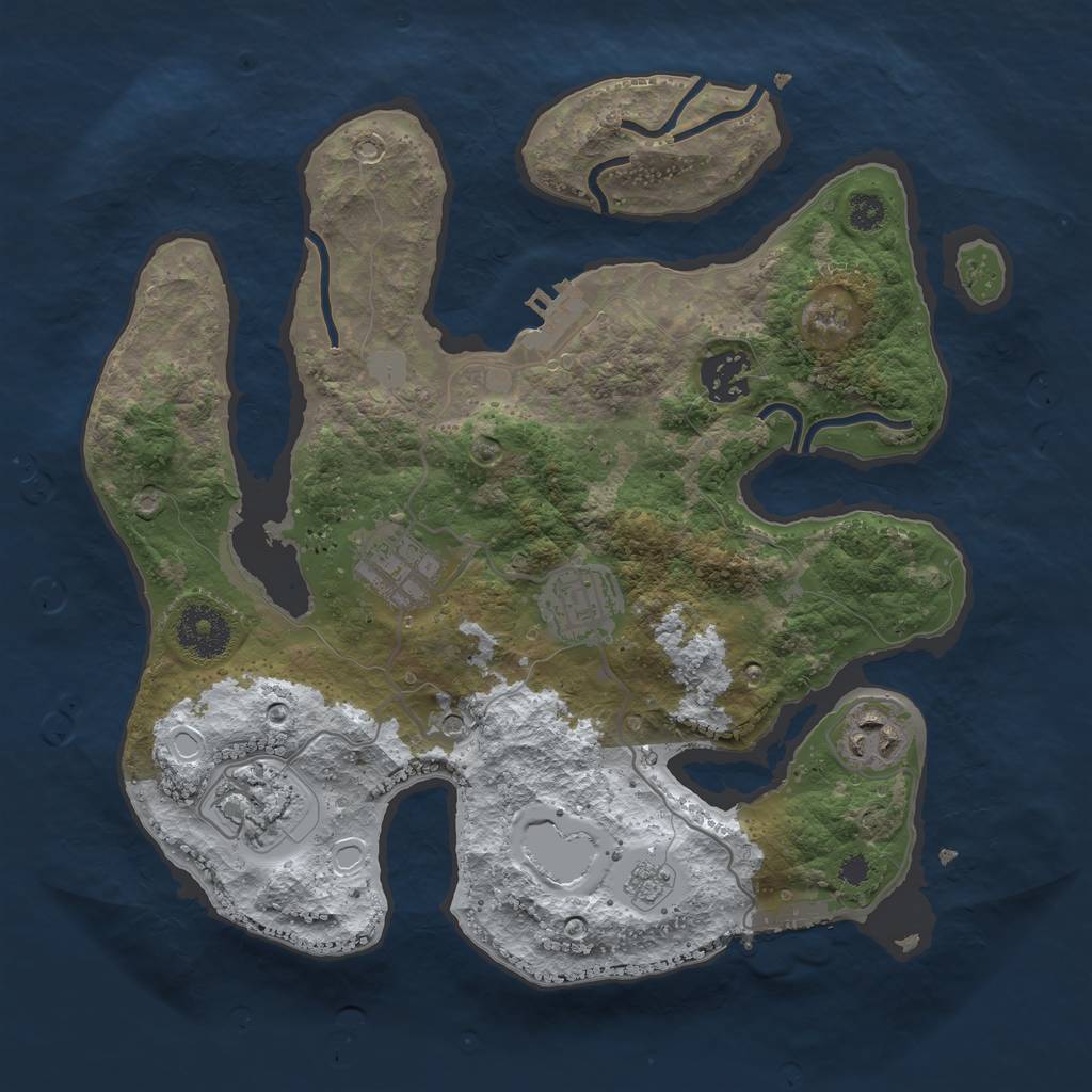 Rust Map: Procedural Map, Size: 3100, Seed: 4261, 14 Monuments