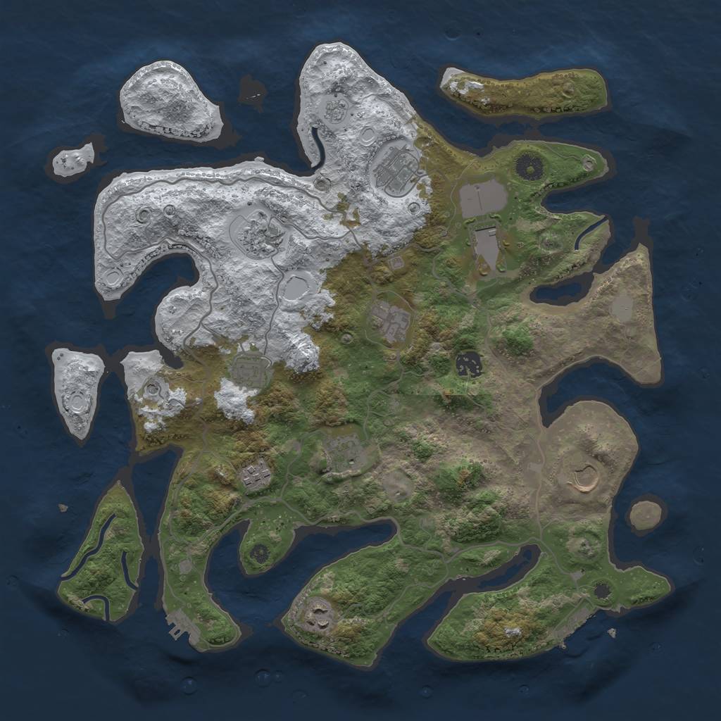 Rust Map: Procedural Map, Size: 4000, Seed: 655644, 19 Monuments