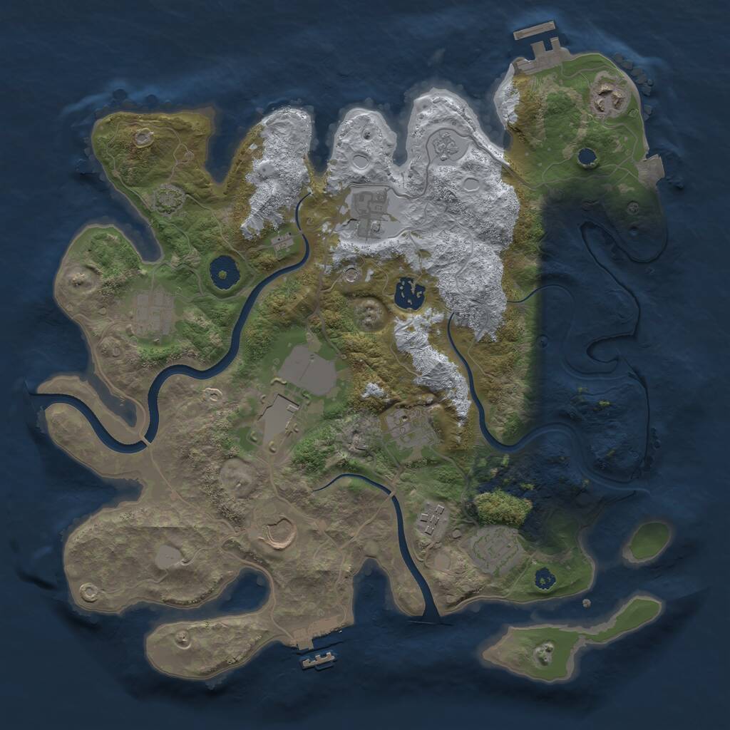 Rust Map: Procedural Map, Size: 3500, Seed: 5815875, 15 Monuments