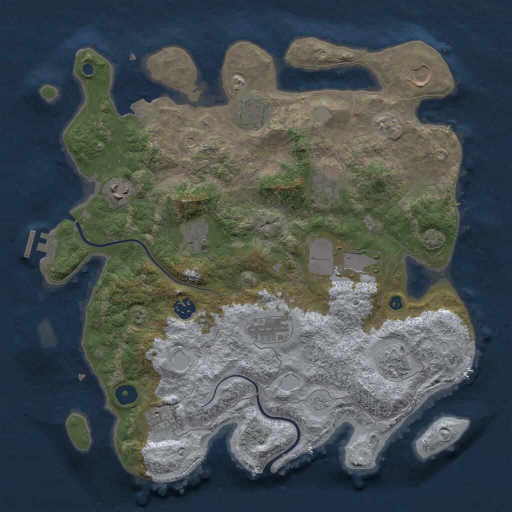 Rust Map: Procedural Map, Size: 3700, Seed: 6017262, 16 Monuments