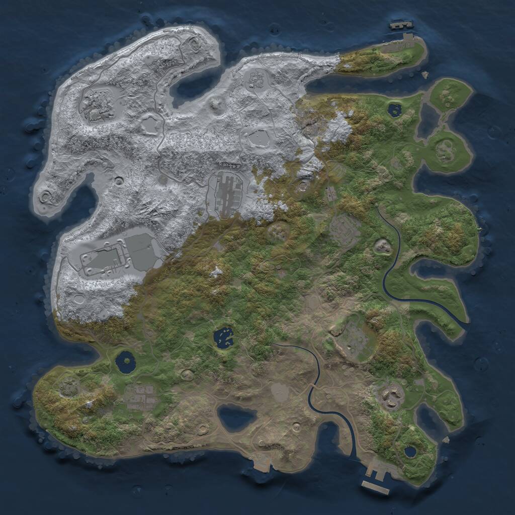 Rust Map: Procedural Map, Size: 3700, Seed: 6230591, 14 Monuments