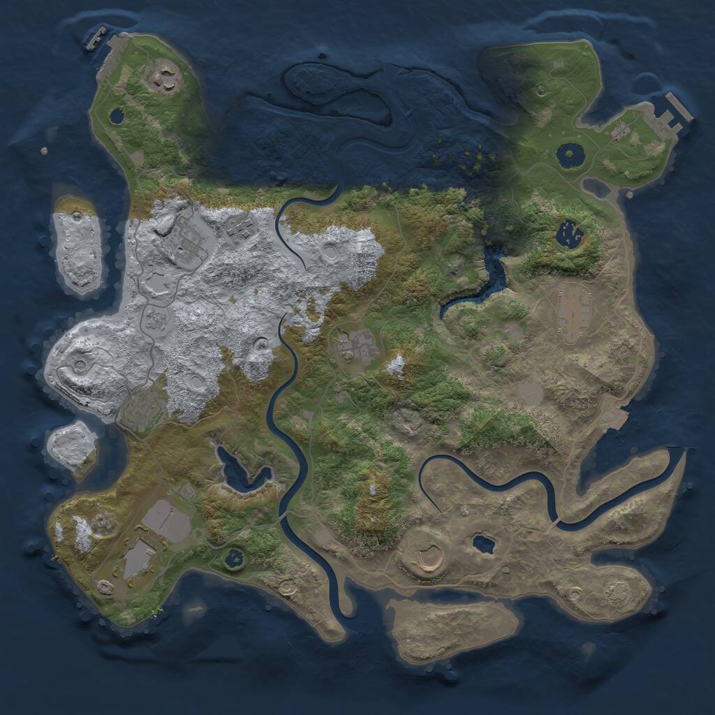 Rust Map: Procedural Map, Size: 4000, Seed: 42132517, 15 Monuments