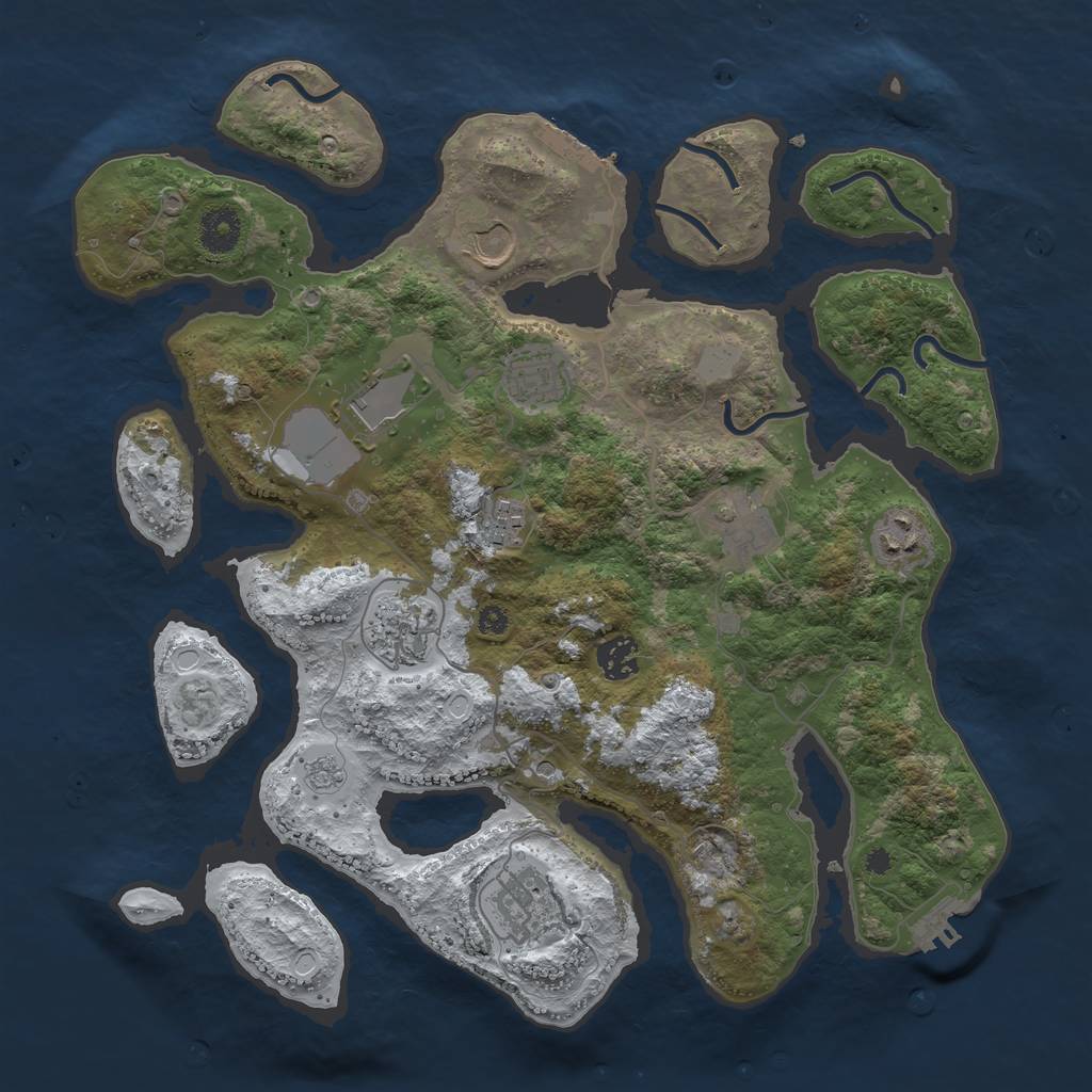 Rust Map: Procedural Map, Size: 3700, Seed: 4791201, 18 Monuments