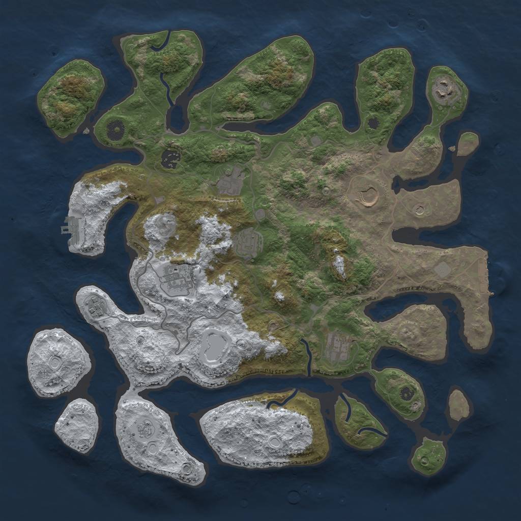 Rust Map: Procedural Map, Size: 4000, Seed: 5726955, 17 Monuments