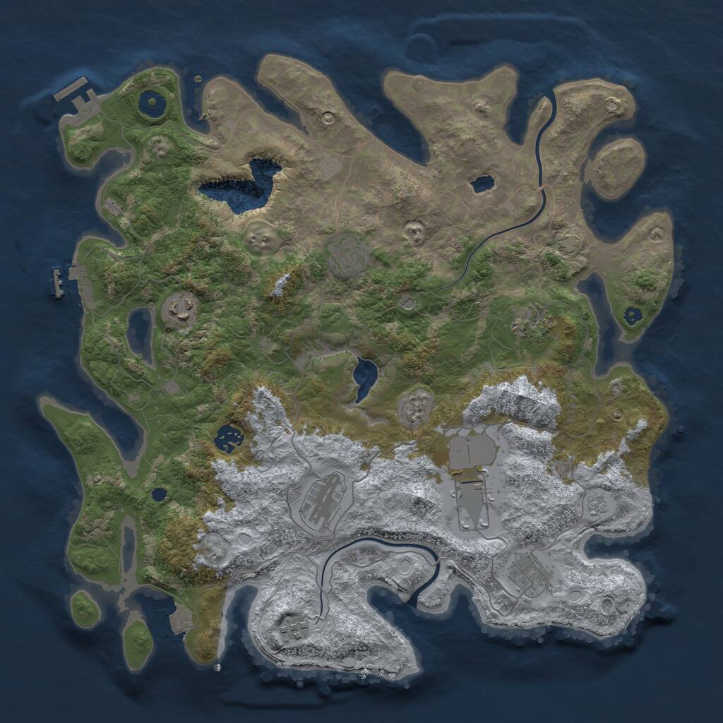 Rust Map: Procedural Map, Size: 4000, Seed: 1634564886, 14 Monuments