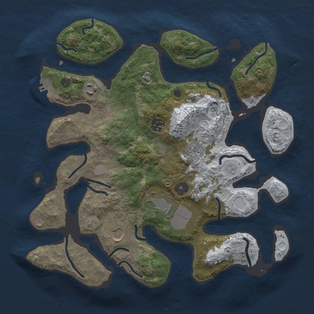 Rust Map: Procedural Map, Size: 3500, Seed: 5788426, 13 Monuments