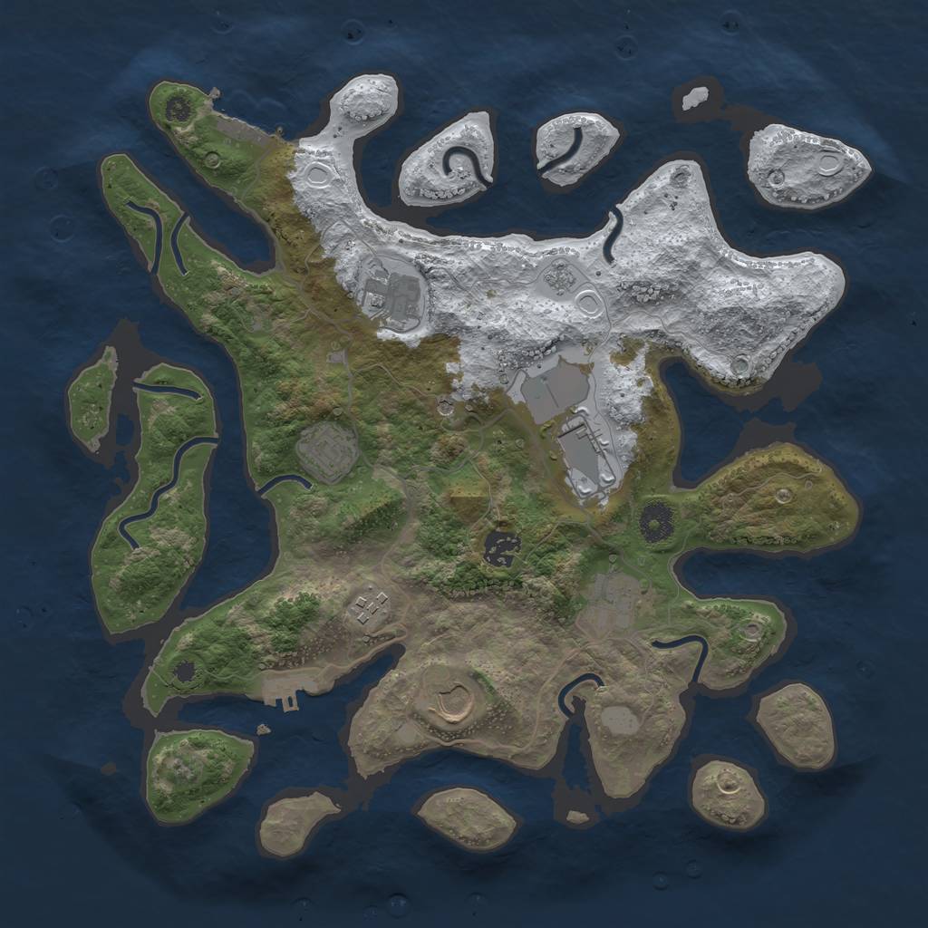 Rust Map: Procedural Map, Size: 3700, Seed: 6331664, 16 Monuments