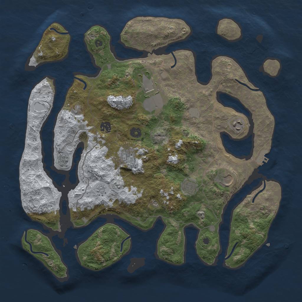 Rust Map: Procedural Map, Size: 4000, Seed: 6100234, 15 Monuments