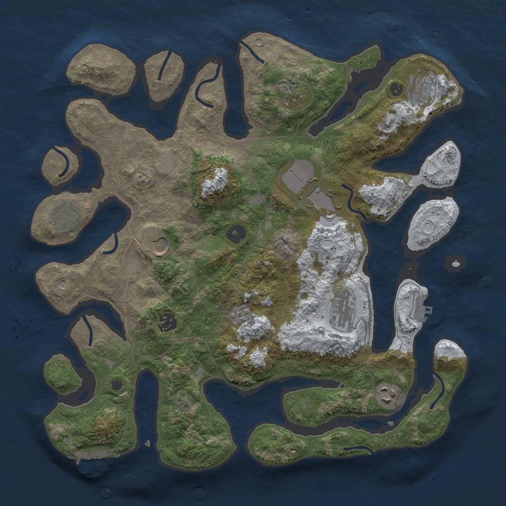 Rust Map: Procedural Map, Size: 4000, Seed: 1204452007, 17 Monuments
