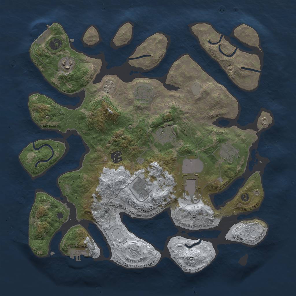 Rust Map: Procedural Map, Size: 3700, Seed: 6060585, 16 Monuments