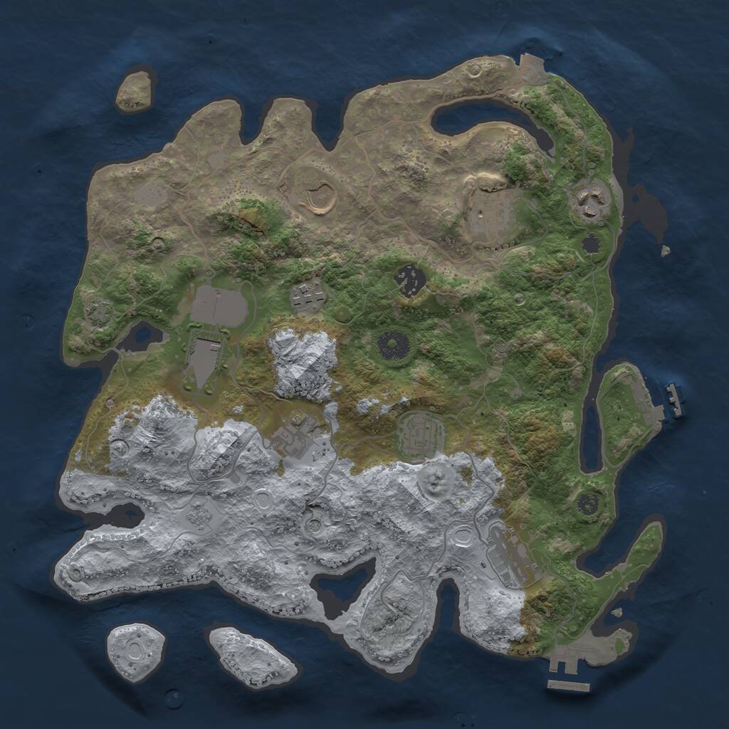 Rust Map: Procedural Map, Size: 3500, Seed: 5834755, 15 Monuments