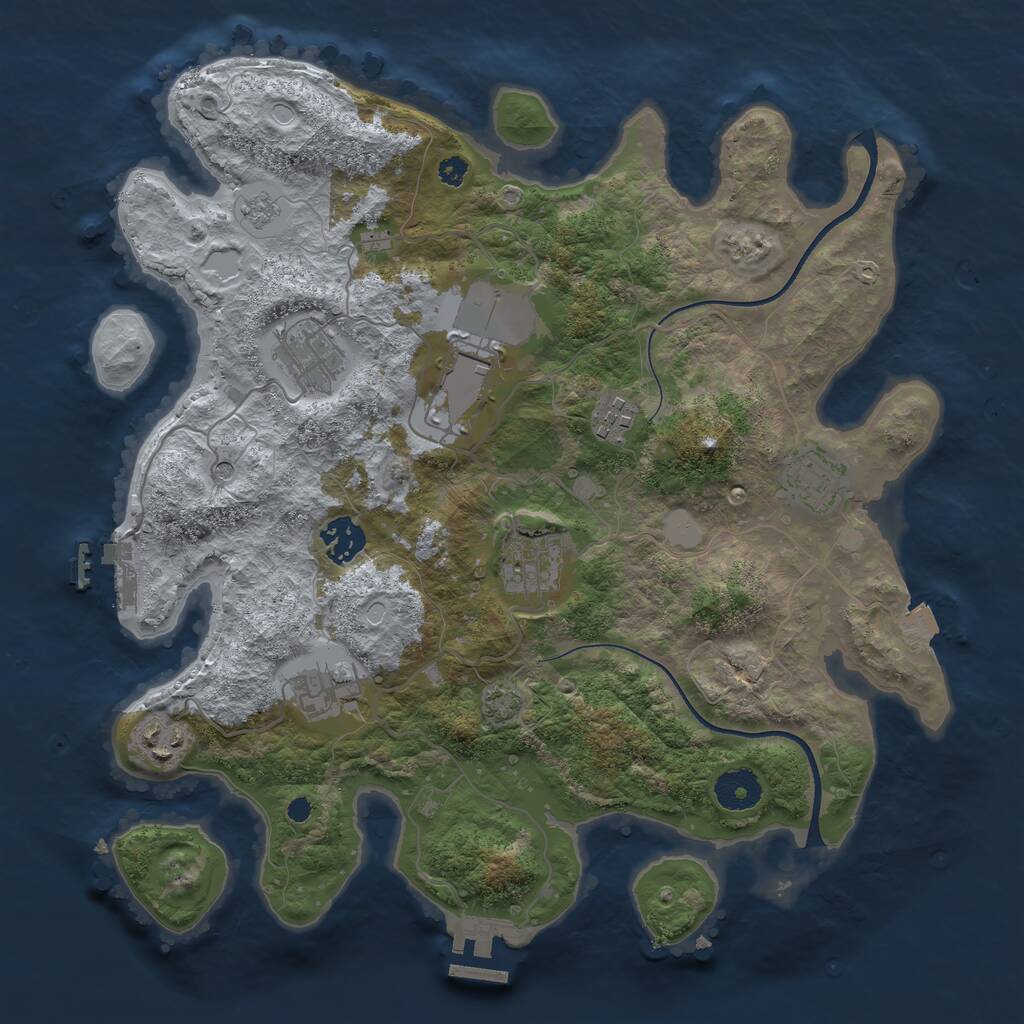 Rust Map: Procedural Map, Size: 3500, Seed: 4783428, 14 Monuments