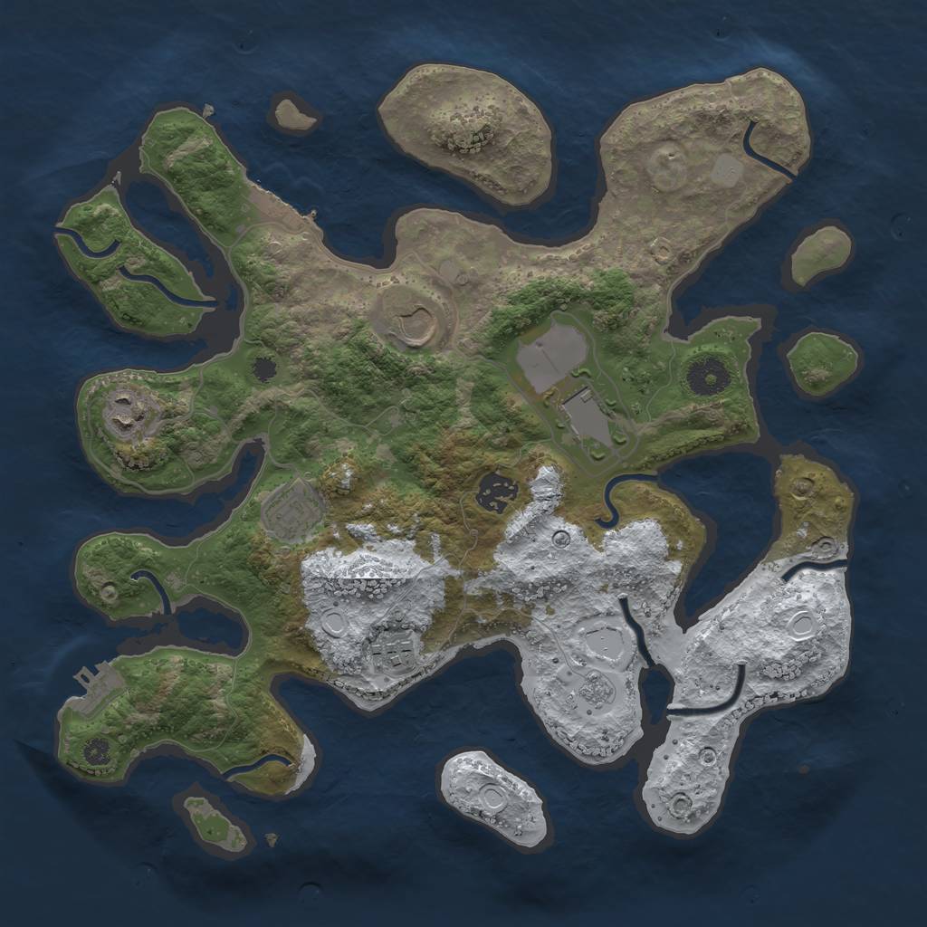 Rust Map: Procedural Map, Size: 3500, Seed: 6442474, 14 Monuments