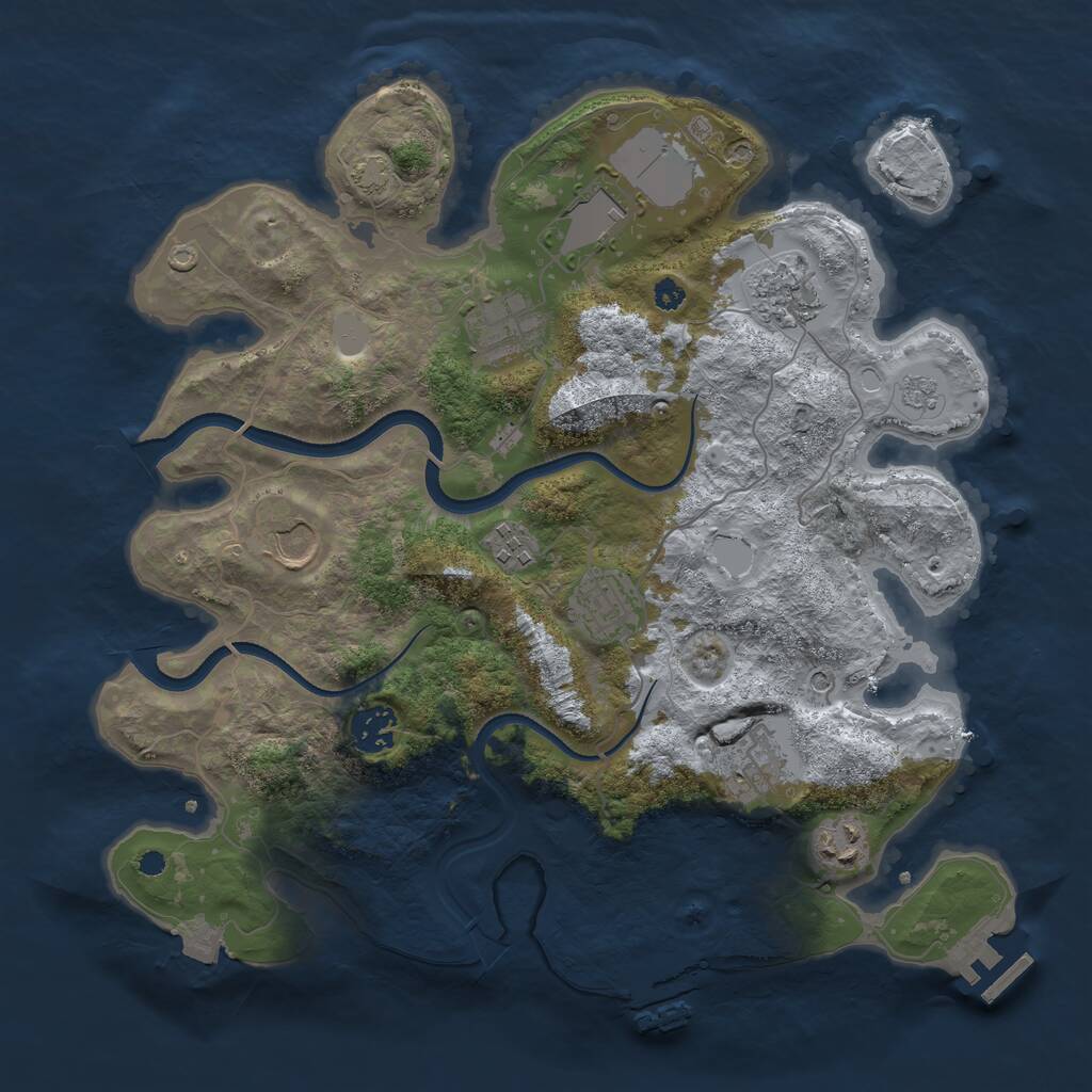 Rust Map: Procedural Map, Size: 3500, Seed: 547234, 15 Monuments