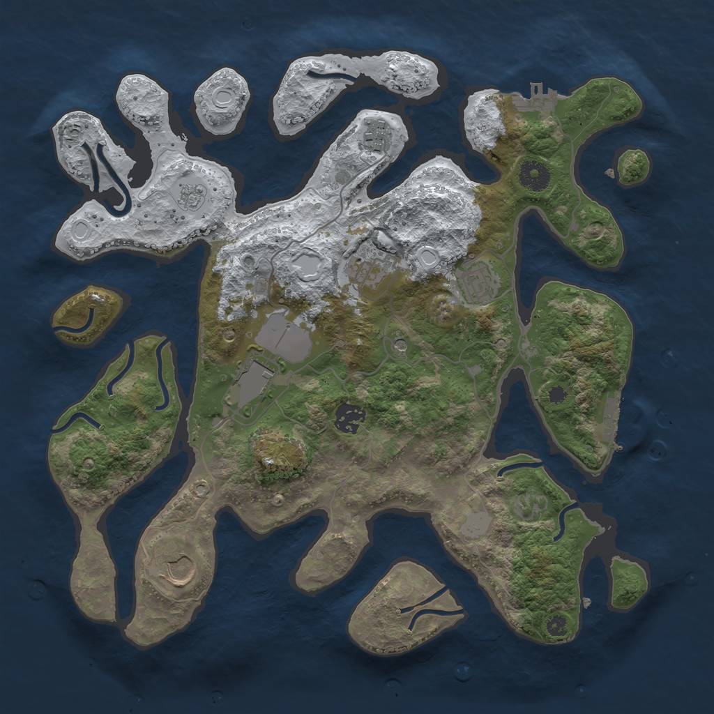 Rust Map: Procedural Map, Size: 3500, Seed: 1154744, 15 Monuments
