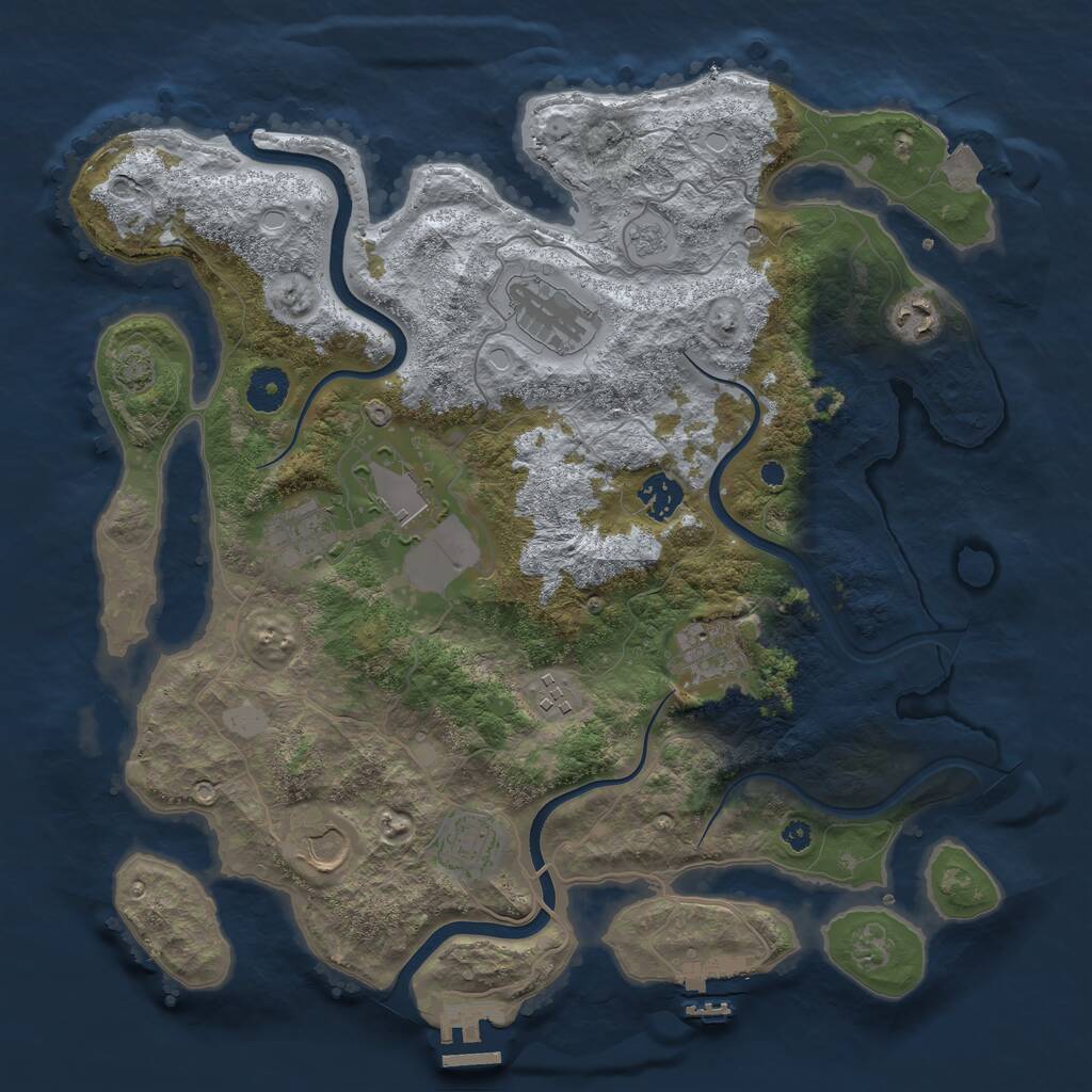 Rust Map: Procedural Map, Size: 3750, Seed: 5323, 15 Monuments