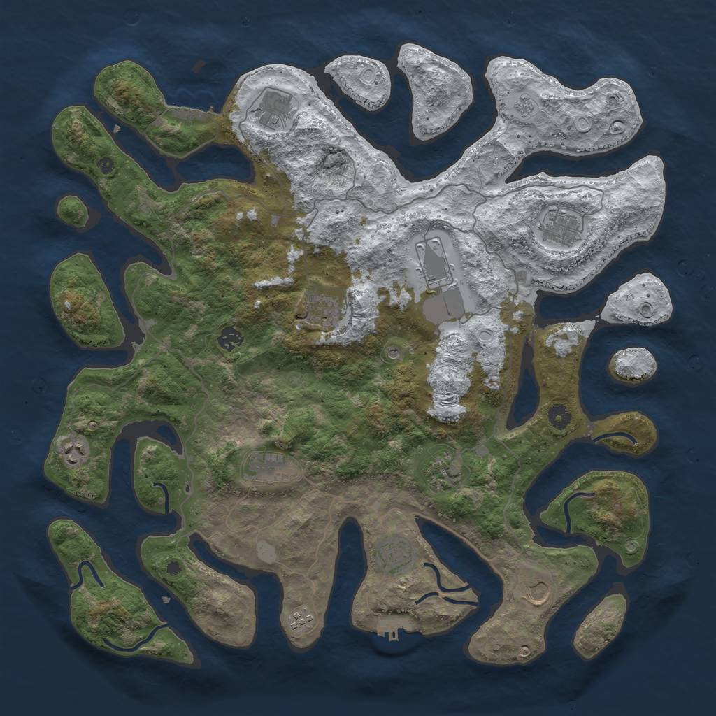 Rust Map: Procedural Map, Size: 4500, Seed: 78938473, 20 Monuments