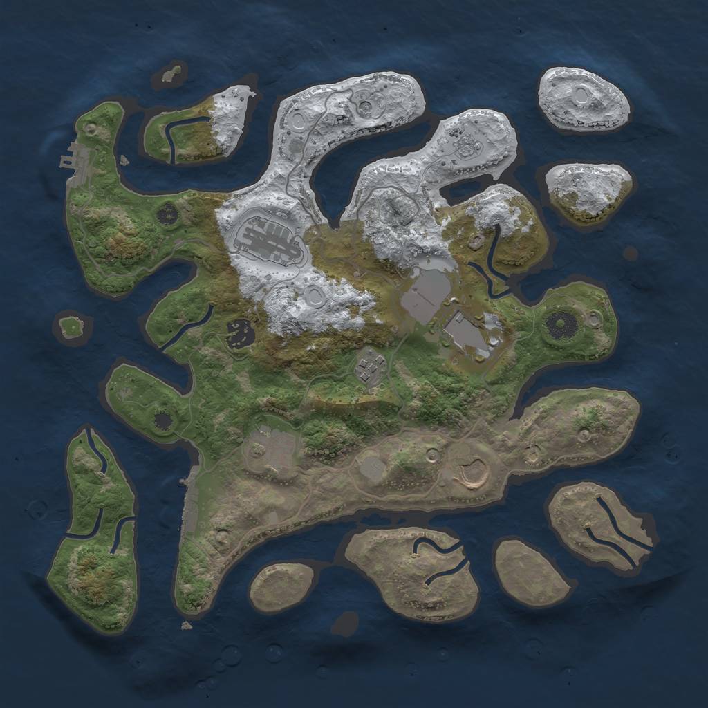 Rust Map: Procedural Map, Size: 3500, Seed: 1050991, 15 Monuments