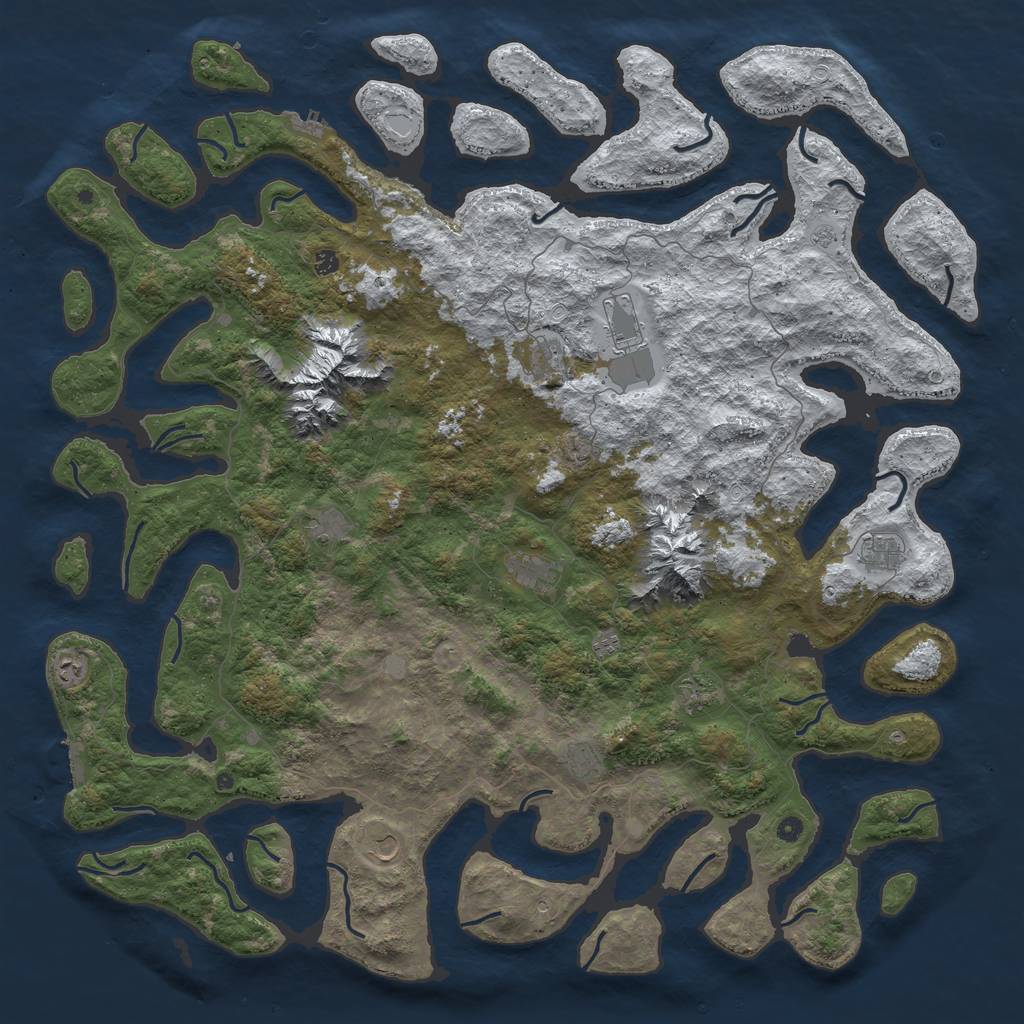 Rust Map: Procedural Map, Size: 6000, Seed: 1548754125, 20 Monuments