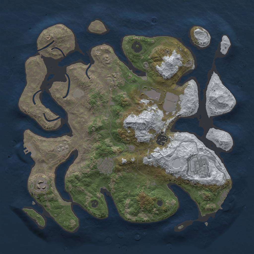 Rust Map: Procedural Map, Size: 3500, Seed: 1658252, 14 Monuments