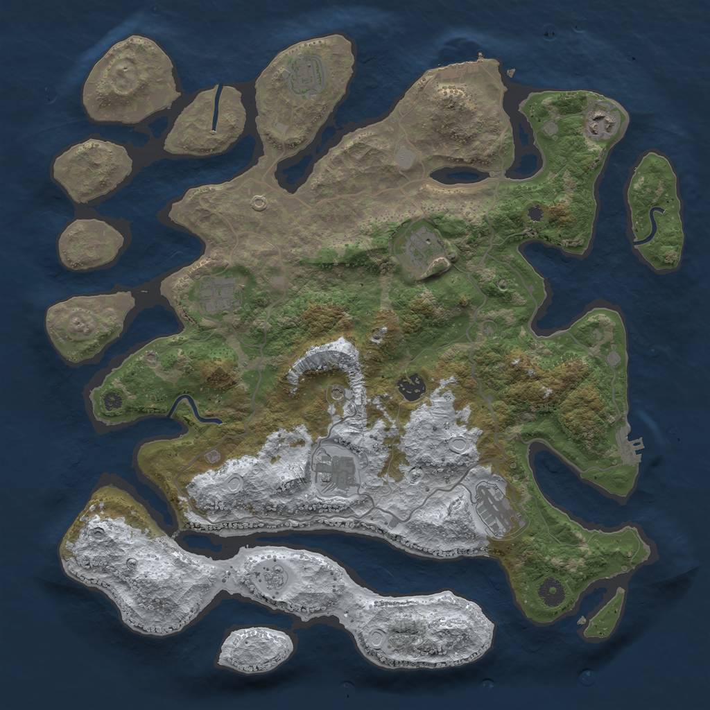 Rust Map: Procedural Map, Size: 4000, Seed: 6124312, 16 Monuments