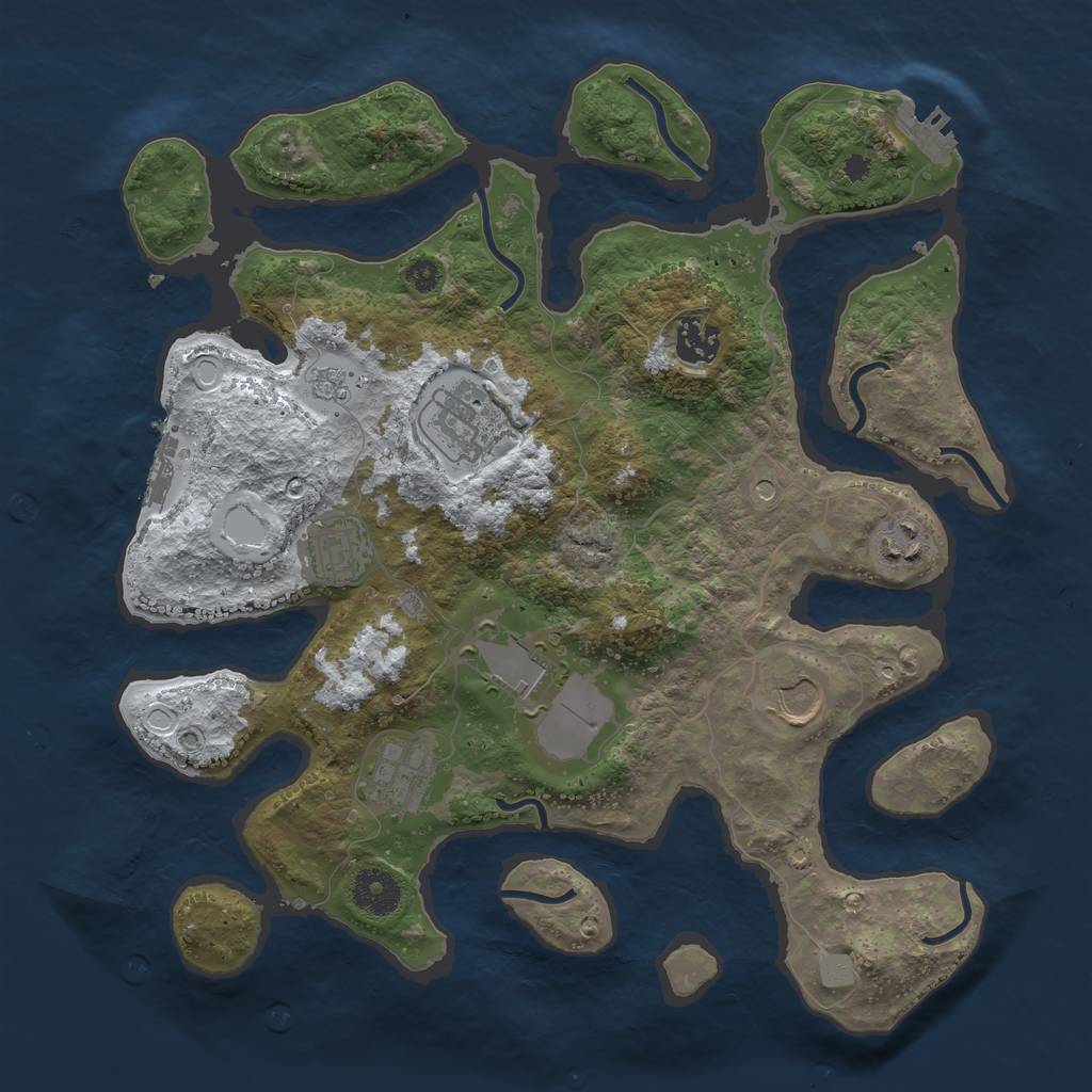 Rust Map: Procedural Map, Size: 3500, Seed: 2130335, 16 Monuments