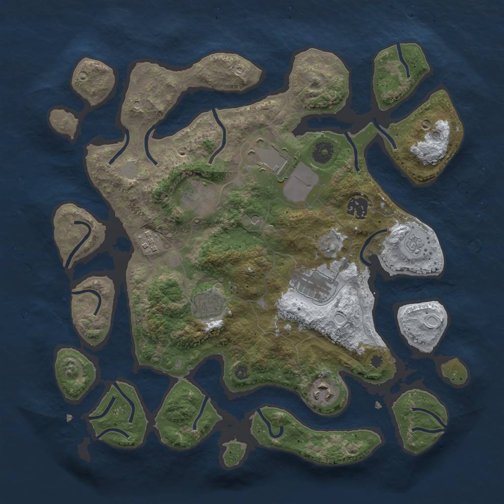 Rust Map: Procedural Map, Size: 3500, Seed: 1148748, 14 Monuments