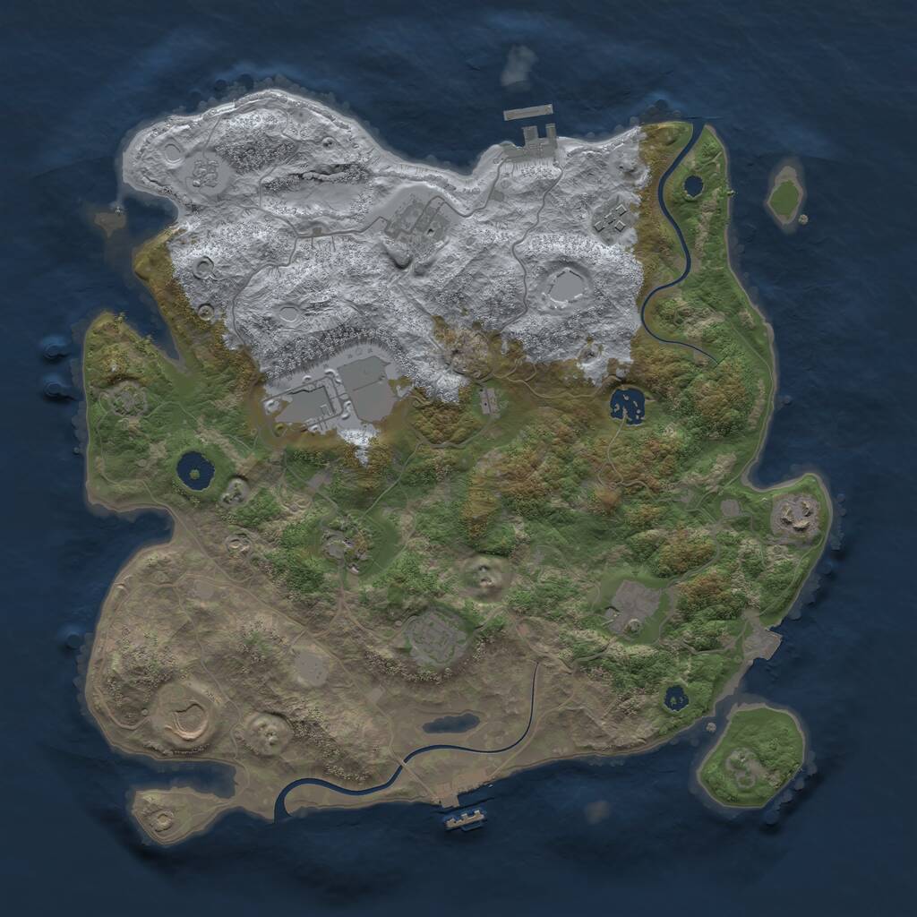 Rust Map: Procedural Map, Size: 3750, Seed: 11, 14 Monuments