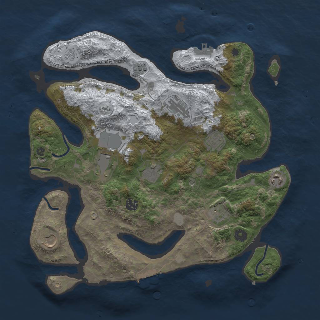 Rust Map: Procedural Map, Size: 3750, Seed: 11, 18 Monuments