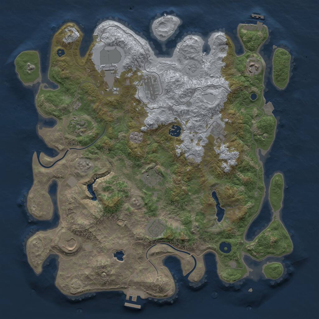 Rust Map: Procedural Map, Size: 4000, Seed: 3446209, 16 Monuments