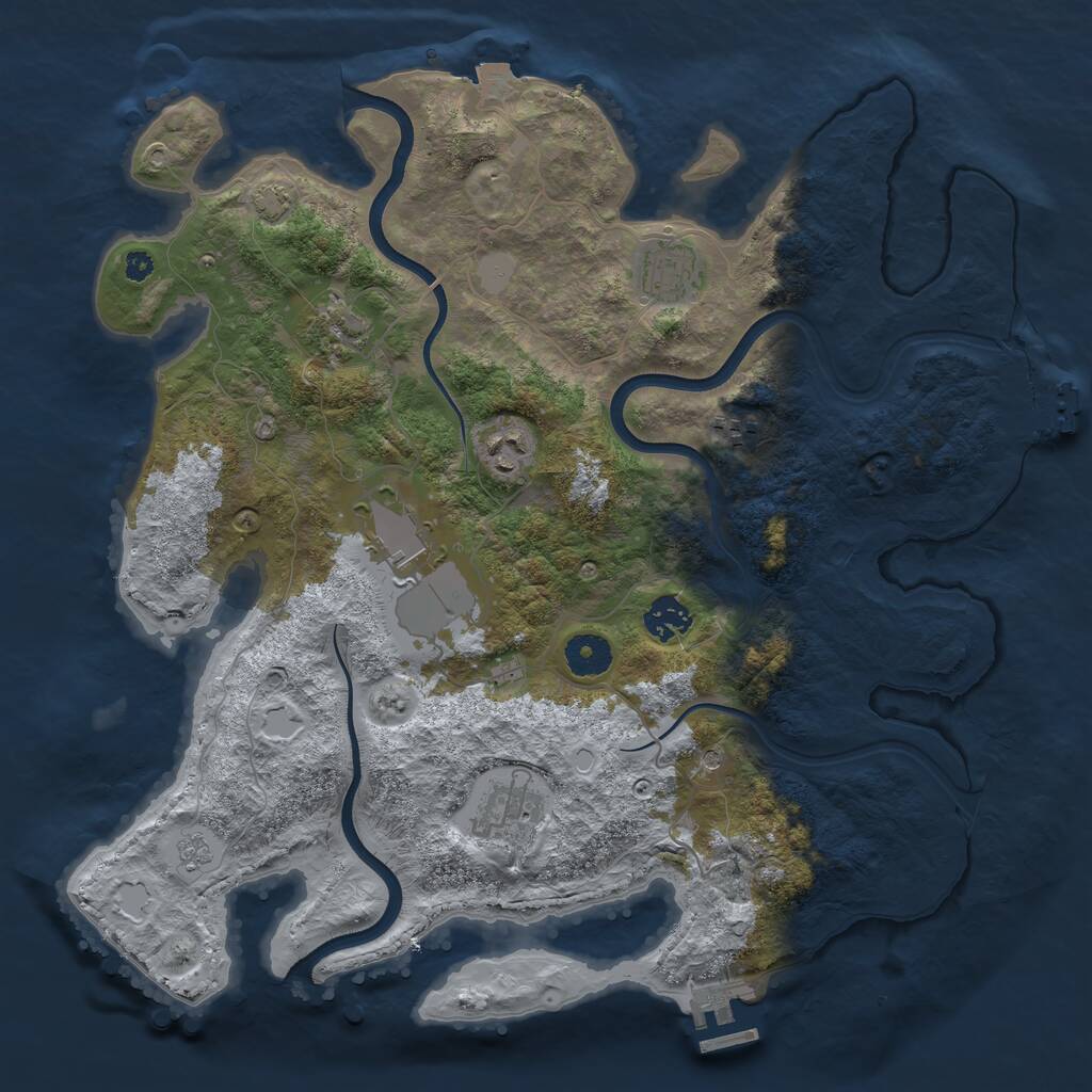 Rust Map: Procedural Map, Size: 3700, Seed: 4915688, 13 Monuments