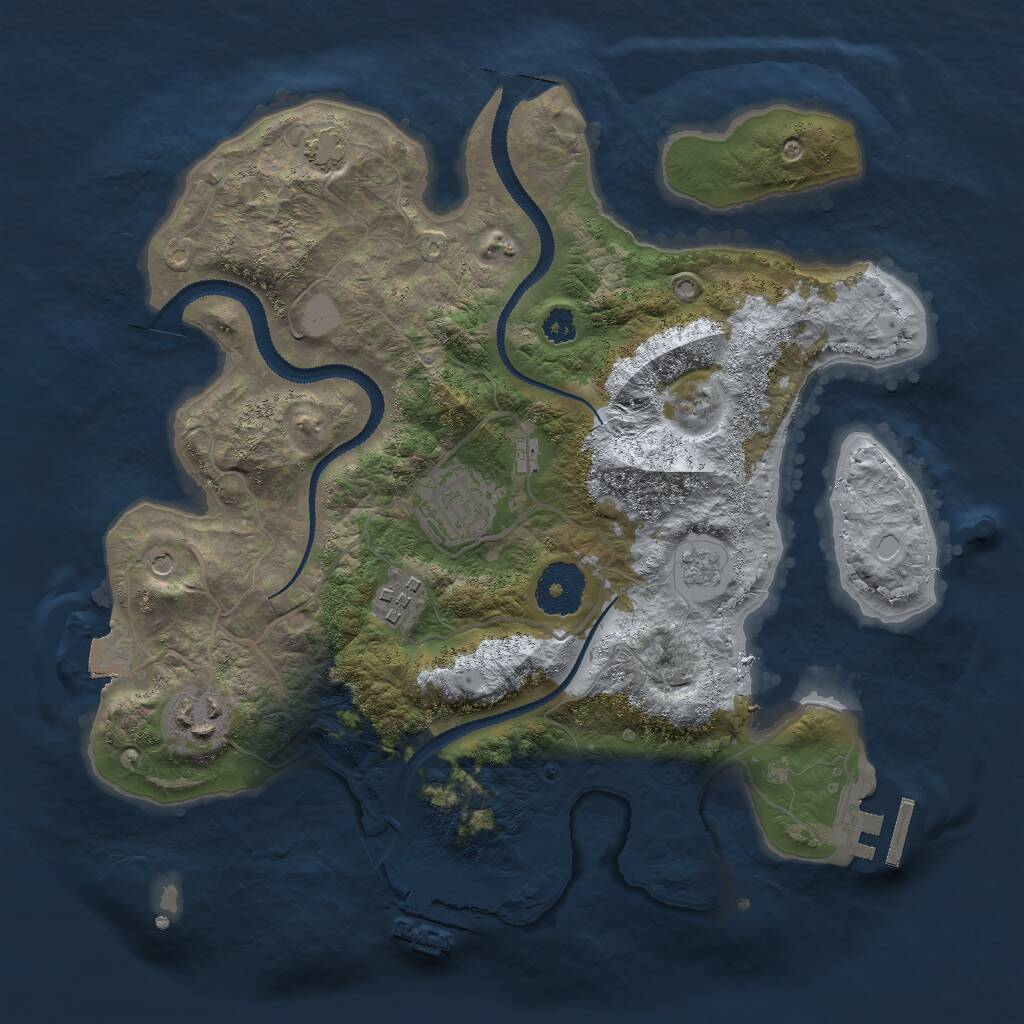 Rust Map: Procedural Map, Size: 3000, Seed: 314911, 9 Monuments