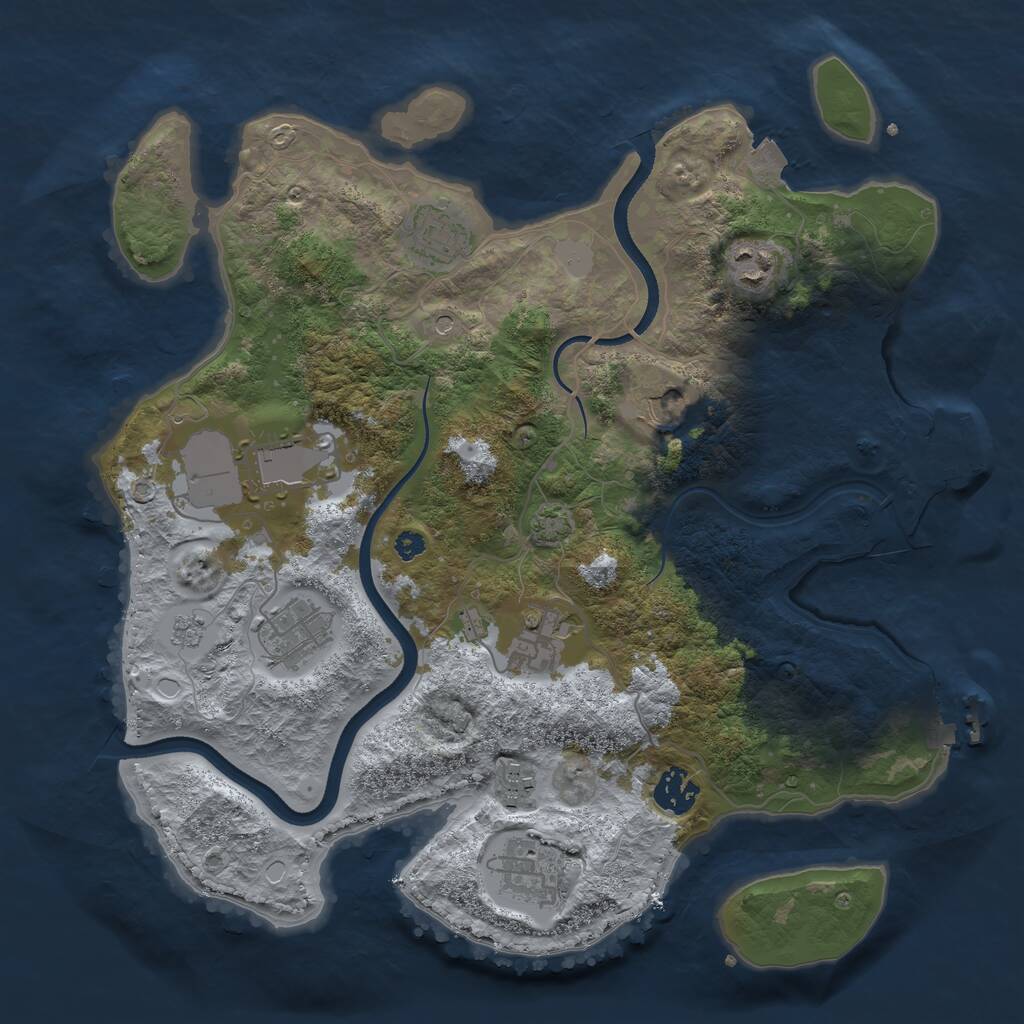 Rust Map: Procedural Map, Size: 3500, Seed: 61891, 15 Monuments