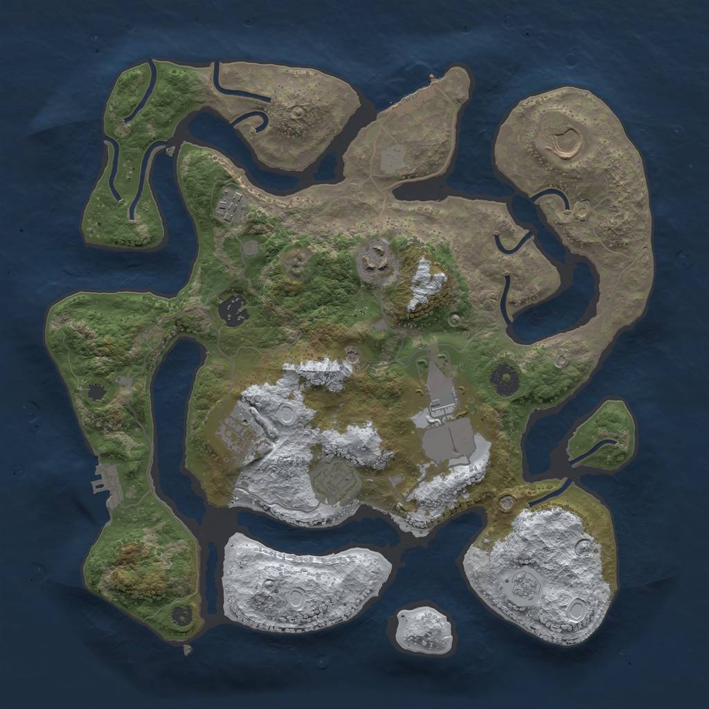 Rust Map: Procedural Map, Size: 3500, Seed: 5511028, 16 Monuments