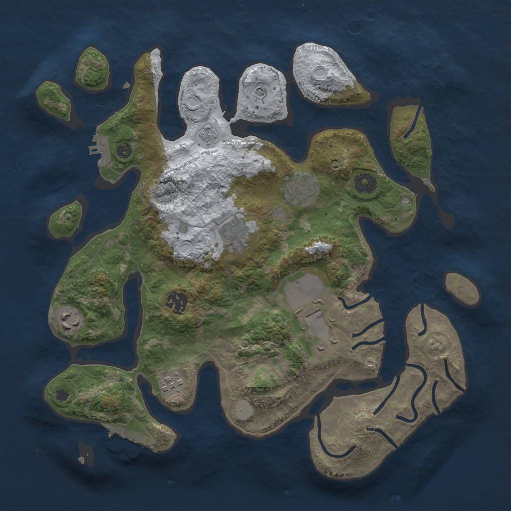 Rust Map: Procedural Map, Size: 3500, Seed: 3558321, 15 Monuments