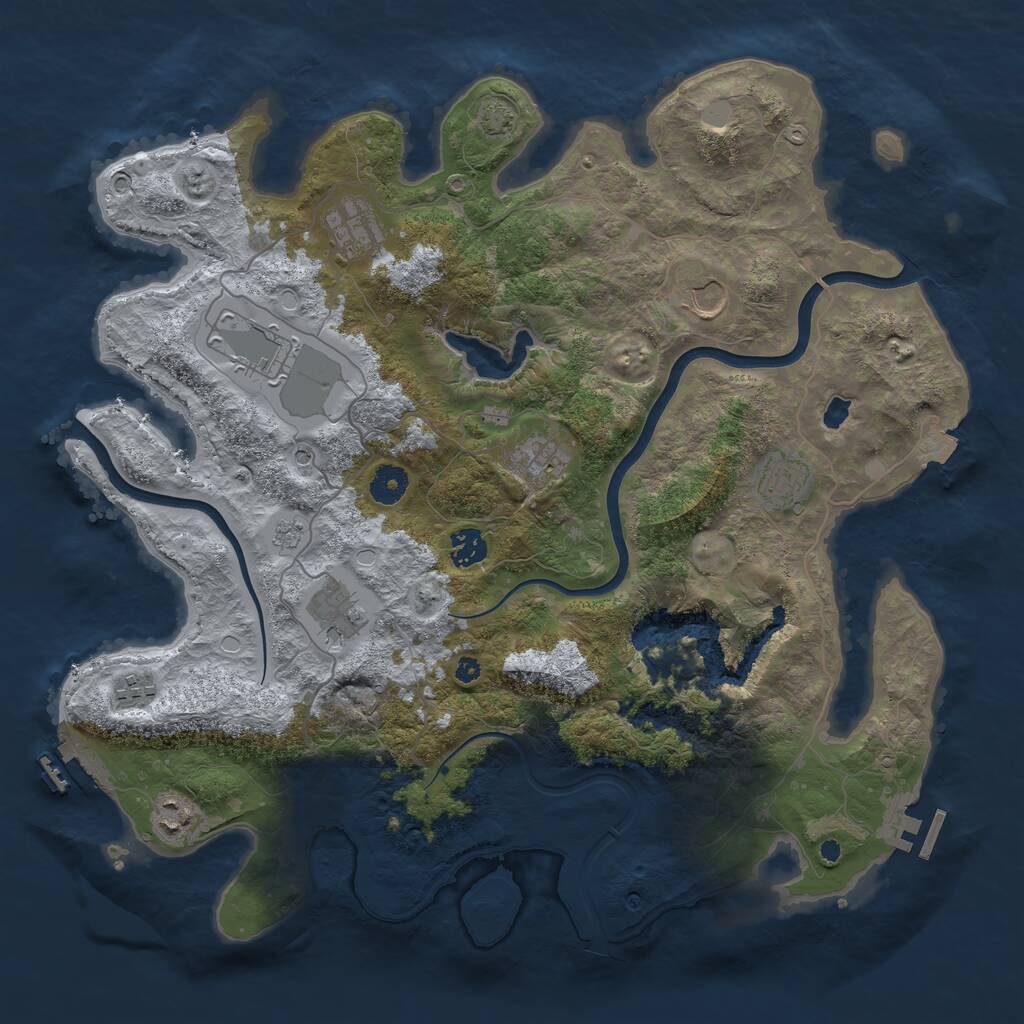 Rust Map: Procedural Map, Size: 4000, Seed: 5720752, 15 Monuments