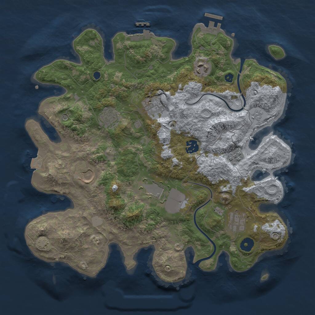 Rust Map: Procedural Map, Size: 3500, Seed: 455169, 14 Monuments