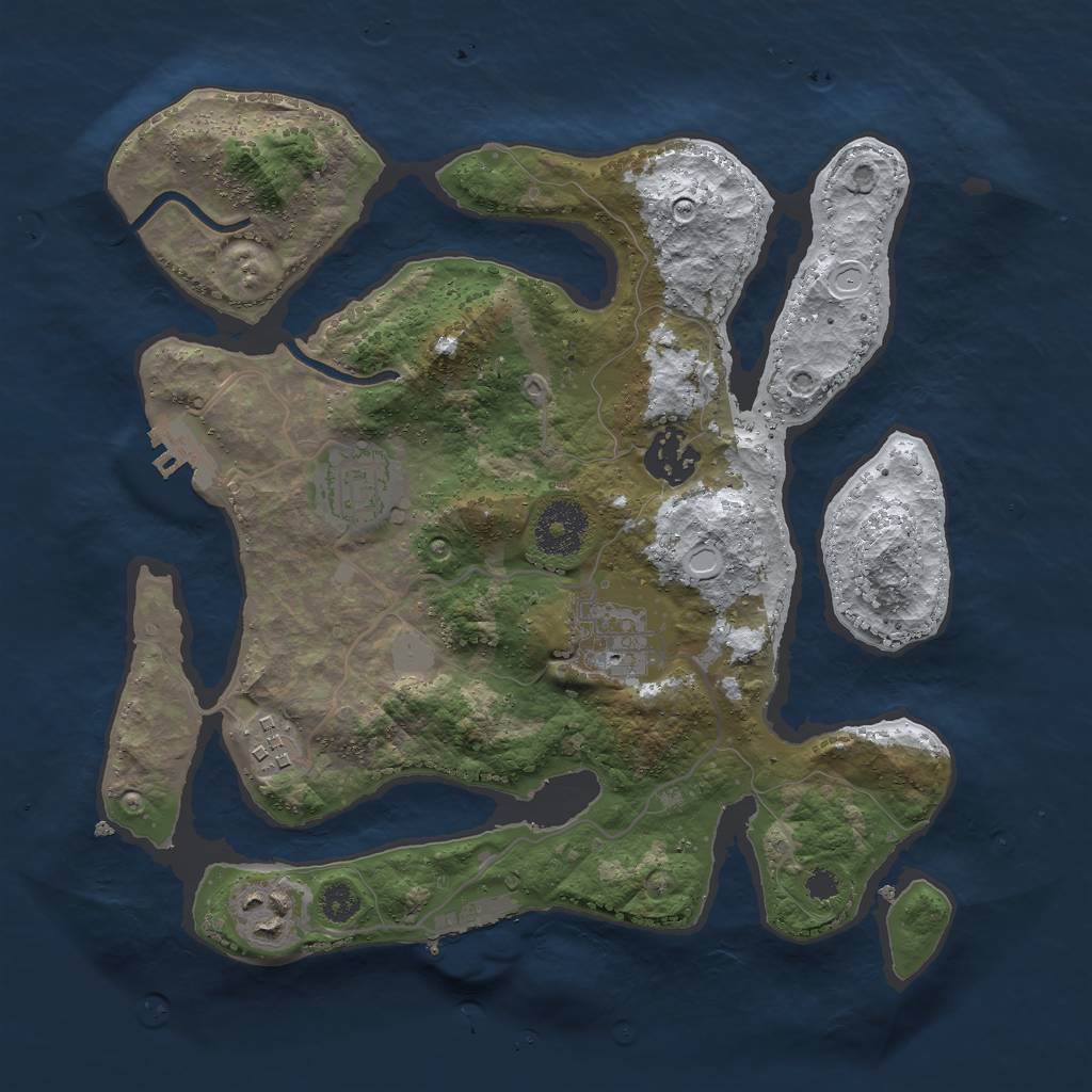 Rust Map: Procedural Map, Size: 3000, Seed: 33229261, 12 Monuments