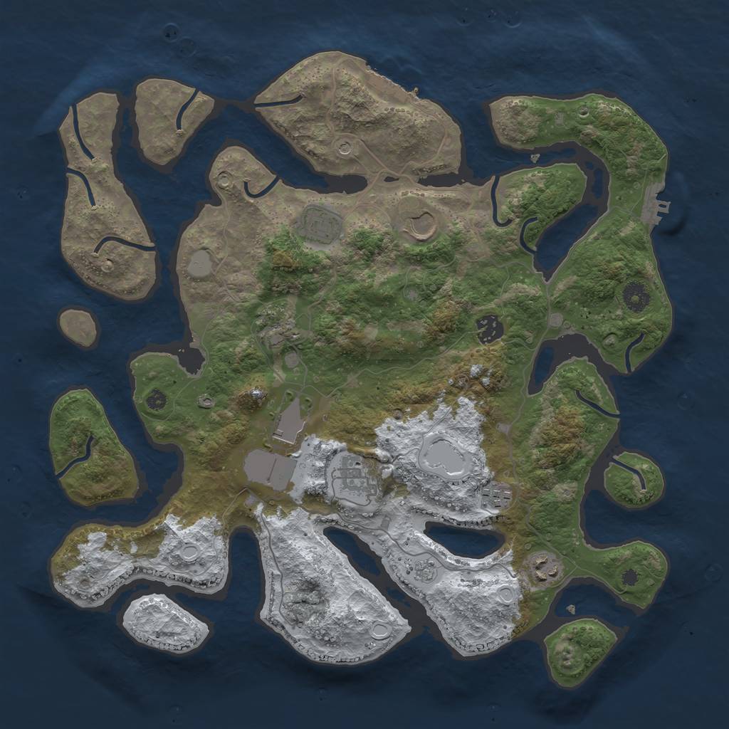 Rust Map: Procedural Map, Size: 3850, Seed: 131, 17 Monuments
