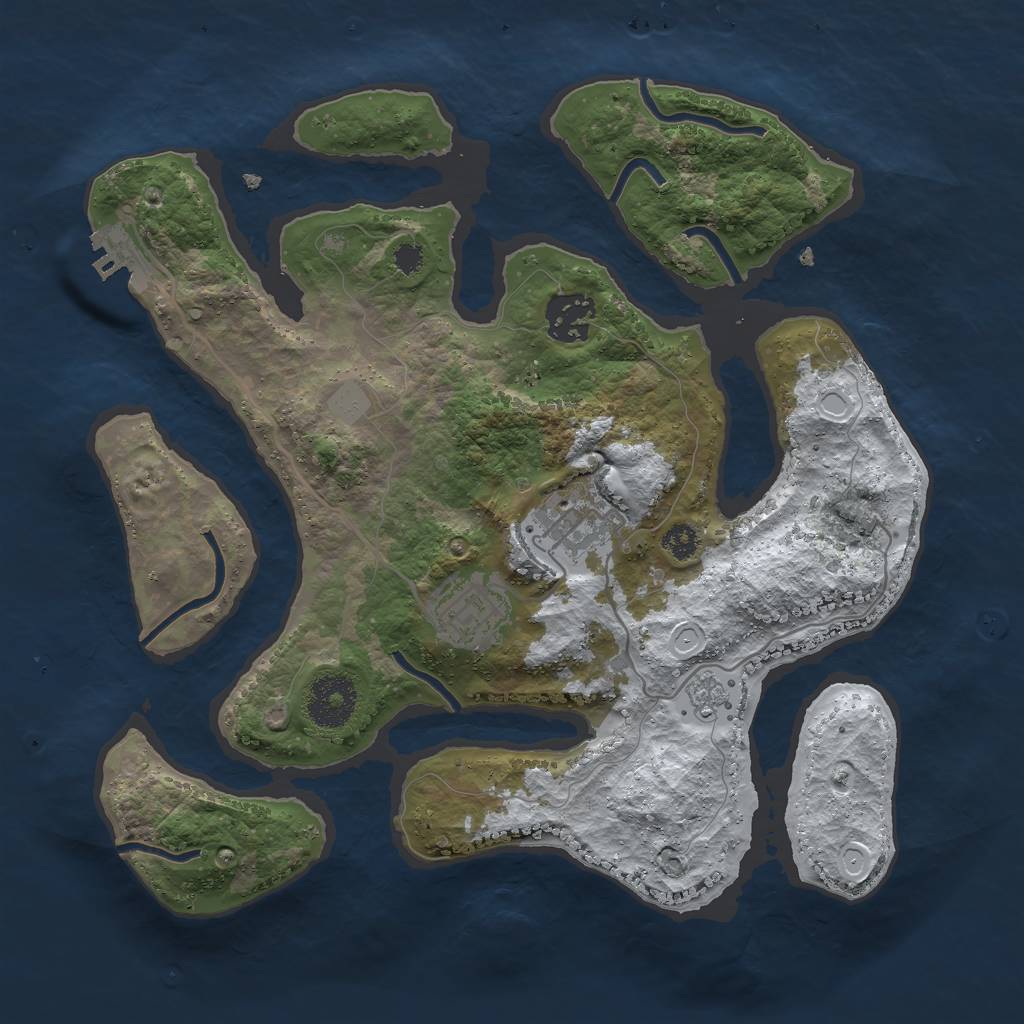 Rust Map: Procedural Map, Size: 3000, Seed: 167153609, 10 Monuments