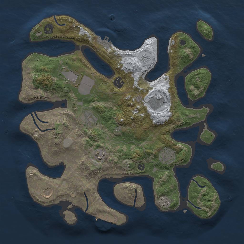 Rust Map: Procedural Map, Size: 3500, Seed: 6171067, 17 Monuments