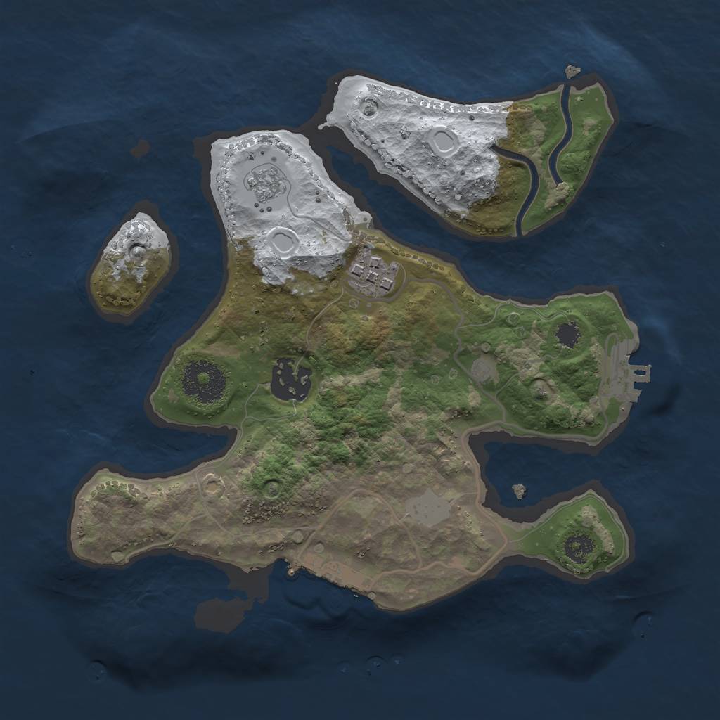Rust Map: Procedural Map, Size: 2500, Seed: 9750, 10 Monuments