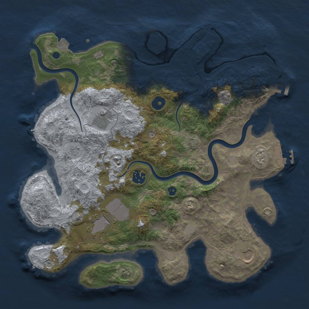 Rust Map: Procedural Map, Size: 3500, Seed: 6231527, 11 Monuments