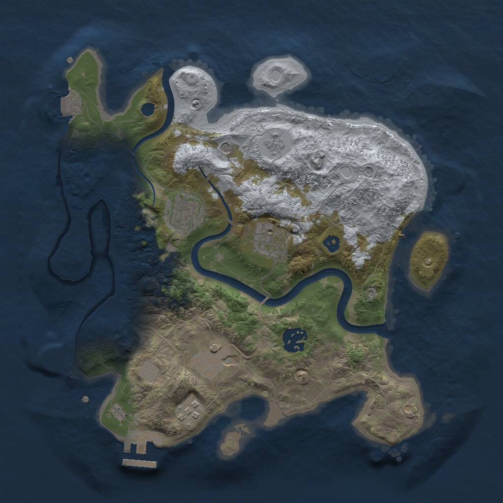 Rust Map: Procedural Map, Size: 3000, Seed: 327021, 9 Monuments