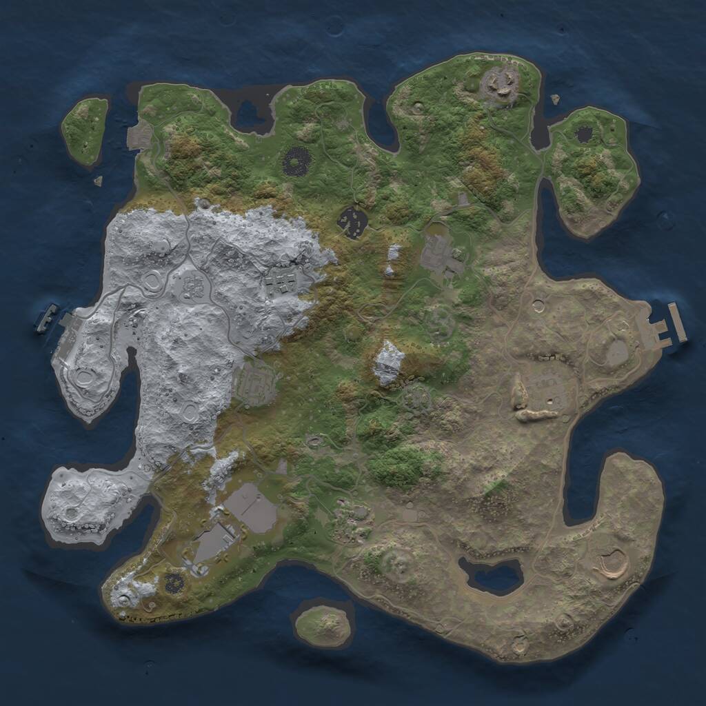 Rust Map: Procedural Map, Size: 3550, Seed: 269252, 15 Monuments