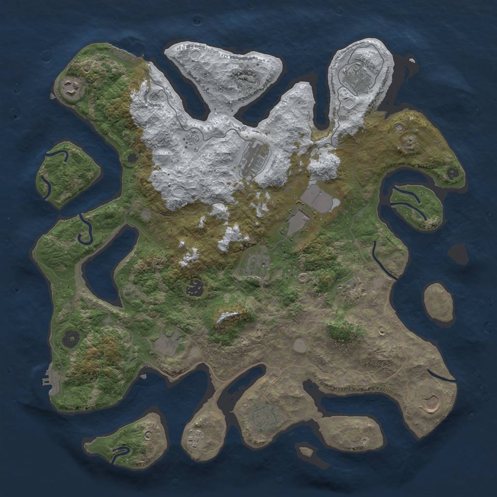 Rust Map: Procedural Map, Size: 4250, Seed: 470398586, 20 Monuments