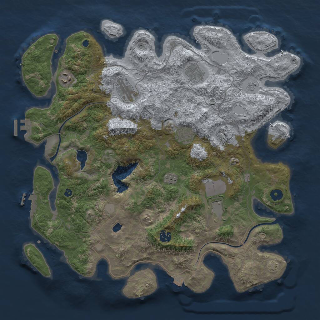 Rust Map: Procedural Map, Size: 4000, Seed: 4534, 14 Monuments