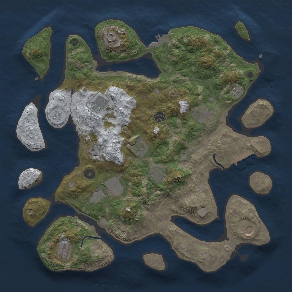 Rust Map: Procedural Map, Size: 4000, Seed: 2776542, 19 Monuments